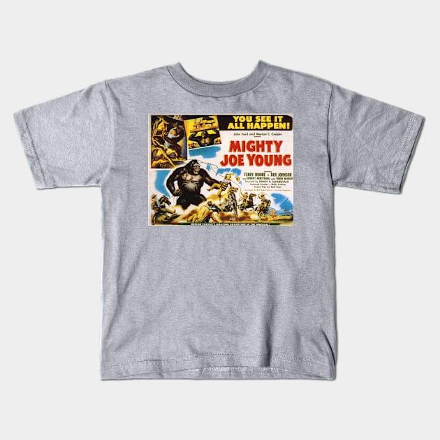 Classic Kaiju Monster Lobby Card - Mighty Joe Young Kids T-Shirt by Starbase79